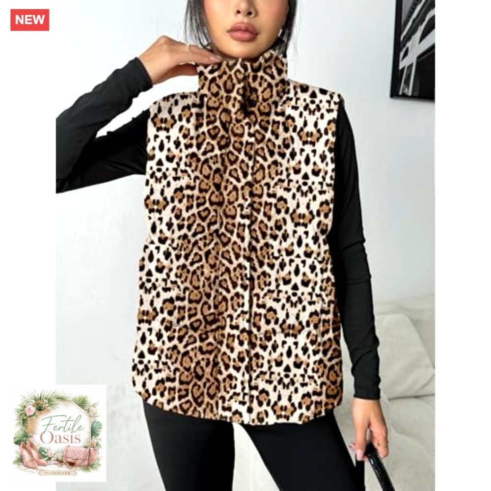 Lightweight Puffer Vest Stand Collar Sleeveless Winter Warm Zip Up Outerwear - Picture 5 of 7